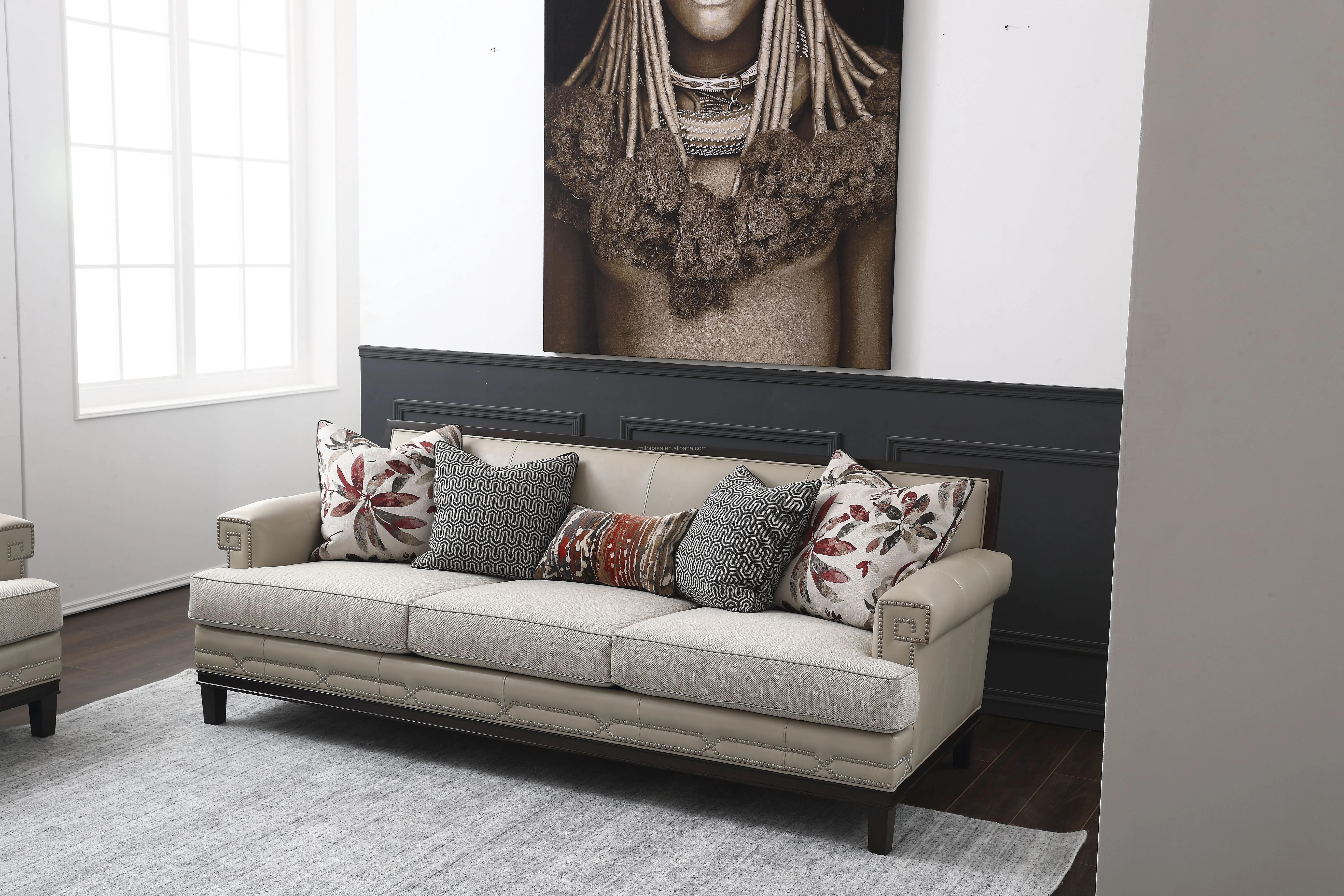 
American Modern Living Room Furniture Sectional Sofa Set New Design Luxury Modern Sofa Couch Stylish High-class Ruffled Lounge 