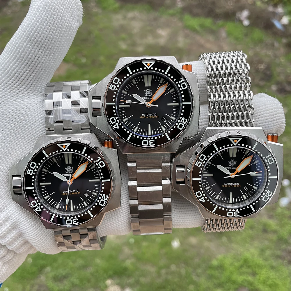  Новое поступление 2021 заводская цена водонепроницаемые часы Steeldive SD1969 1200M NH35 автоматические двухсторонние погружные с
