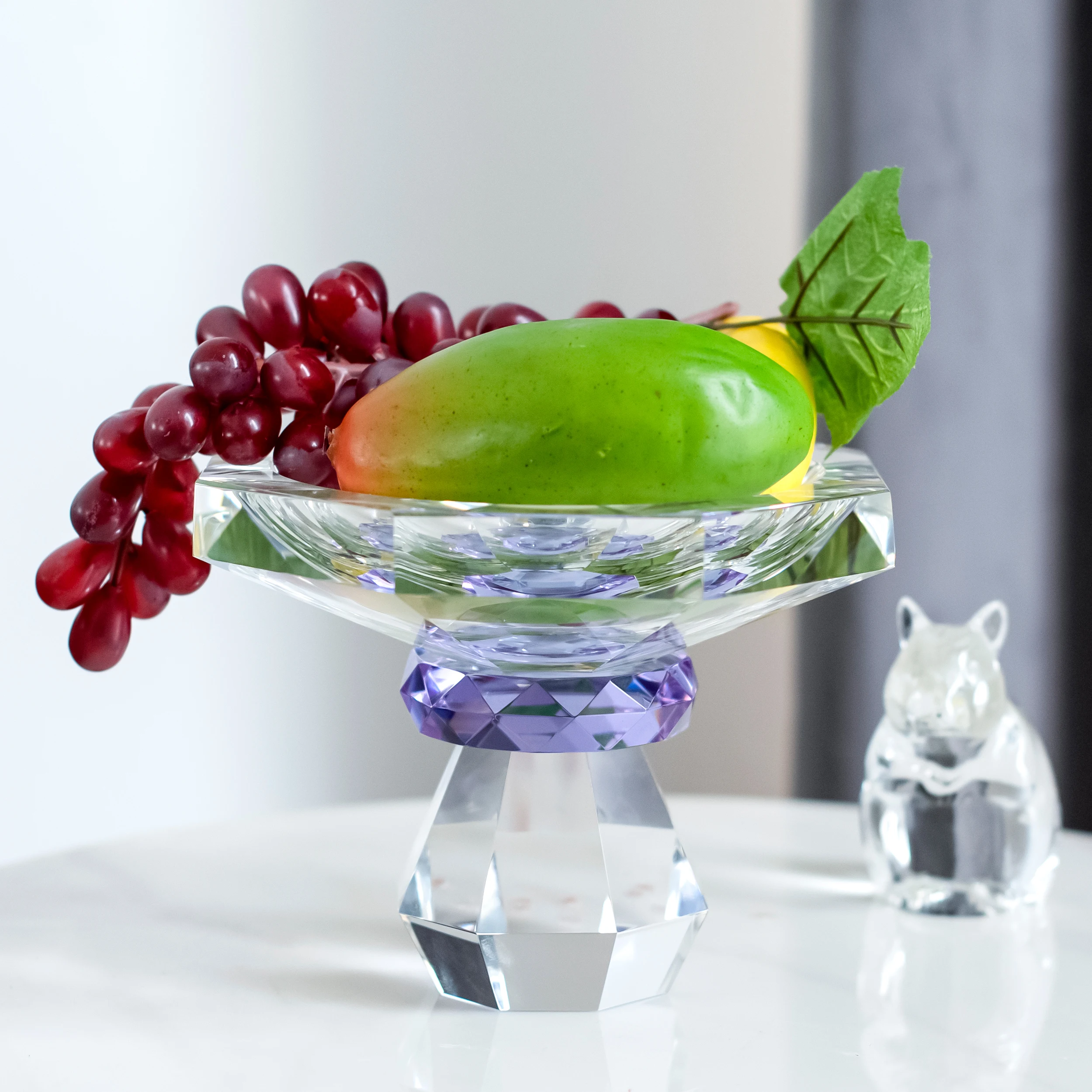 Fruit Candy Jewelry Dessert Plate for Home Office Kitchen Decoration K9 Crystal Love Gift.home Decoration.business Gift Polished