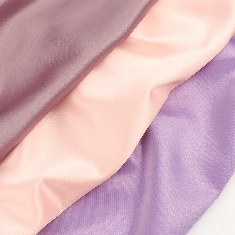  Polyester spandex fabric imitated silk satin woven elastic bright smooth for women clothes home wear dress