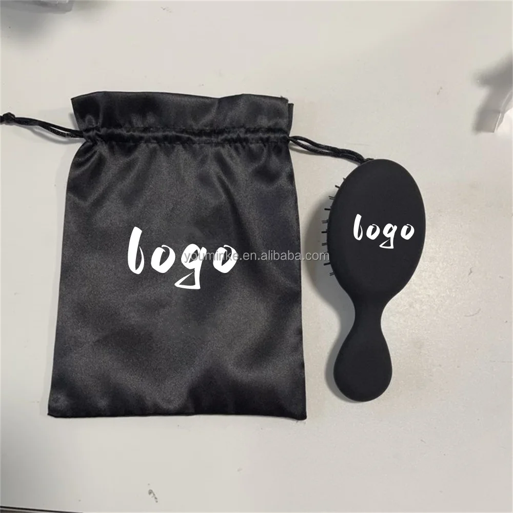 Custom logo ABS Silicon Hair Brush With Wide Tooth Detangling Comb Scalp Massager Shampoo Brush For Wet Dry Curly hair