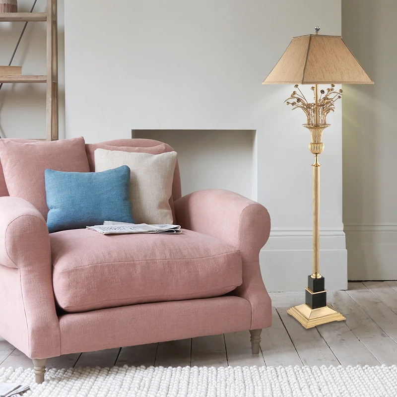 Unique Decorative Brass Rose & Leaf Floor Lamp Polished Brass FInish Standard Modern Floor Lamp Home Decor