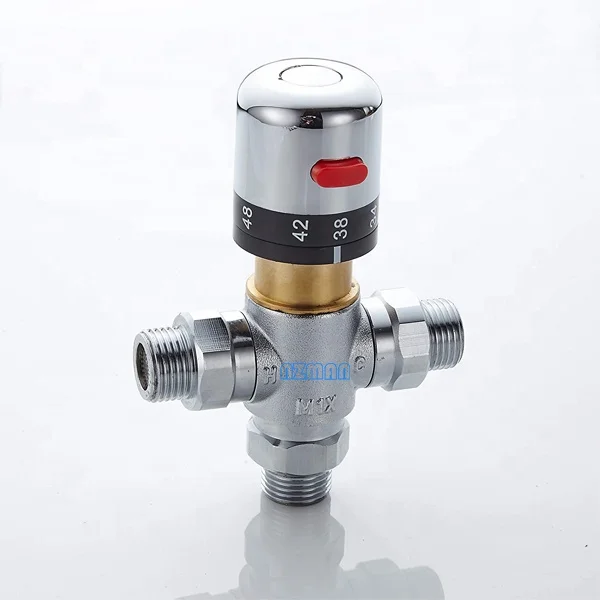 3 Way 1/2 Inch Temperature Control Faucet Shower Valve, hot cold mixing valve for Shower, DN15 Thermostatic Mixing Shower Valve