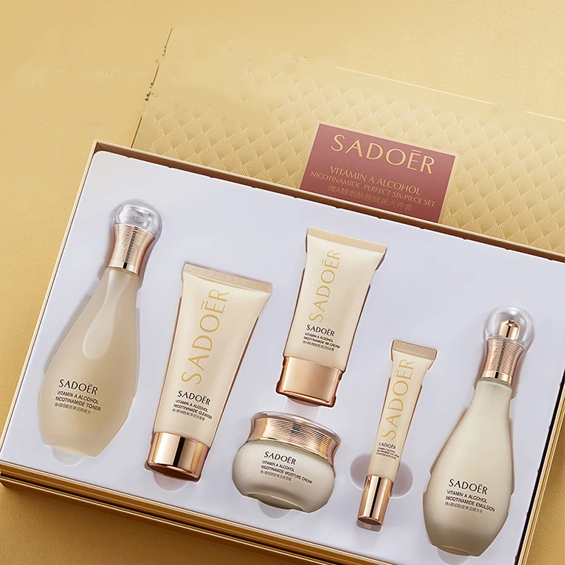 OEM SADOER factory price whitening anti aging vitamin A nicotinamide beauty six-piece skin care set