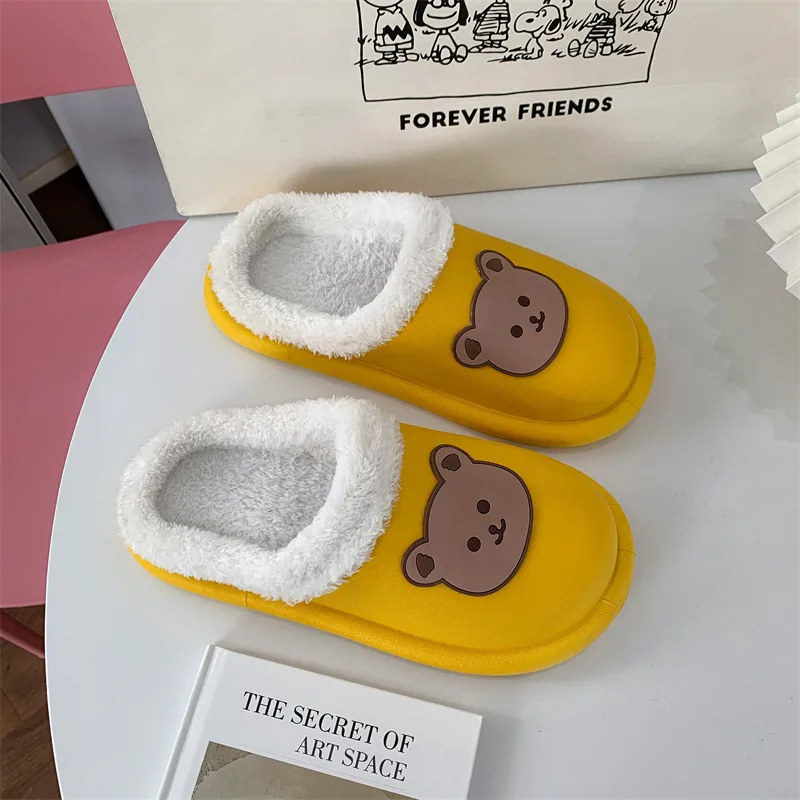 Wholesale of shoe factories, hot in winter, high-quality warm, waterproof, anti-skid plush, fluffy EVA home cotton slippers
