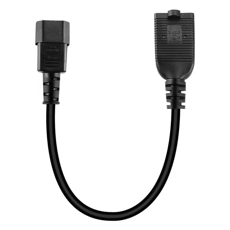 C14 to 5-15R/5-20R Comb AC Power Cord,2-in-1 C14 15Amp to T Blade 20Amp AC Cable Converter, IEC 3Pole Plug to USA Female Nema 5-