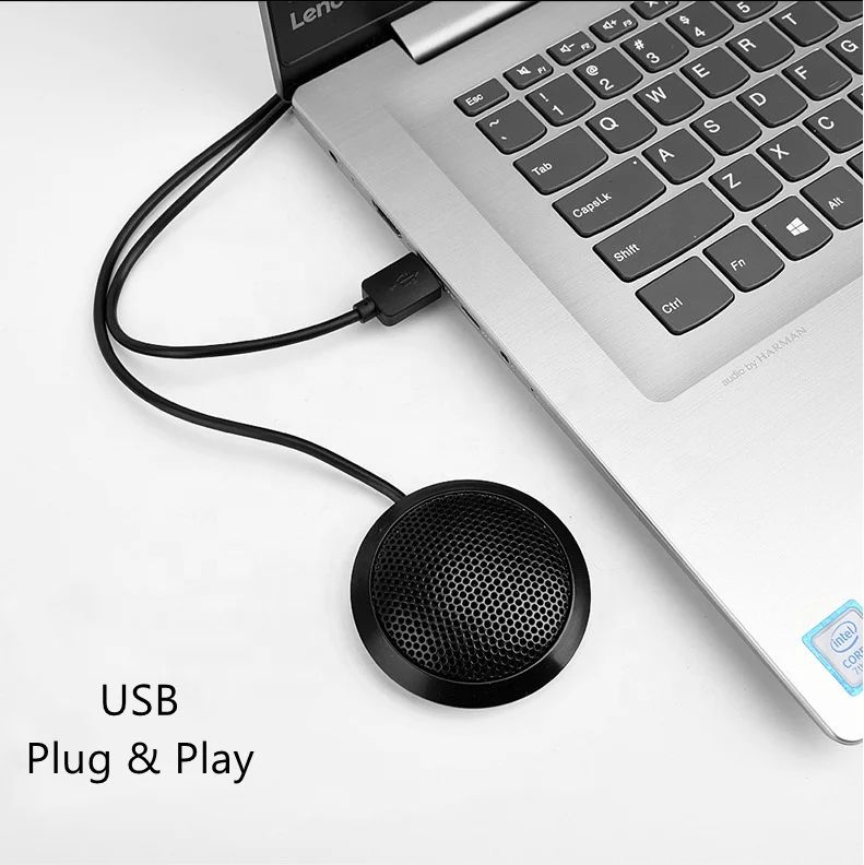 Desktop Hotrain FX108 Portable USB 360 Voice Pickup Electric Condenser Microphone Speaker for Conference, Online teaching, court