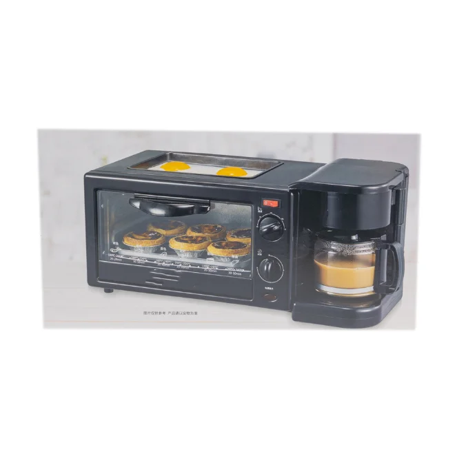 
2021 NewBreakfast machine home multi-function three-in-one full automatic omelet cooking coffee scent furnace mini electric oven 