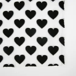 TDR1458-L China Supplier 100% Polyester Heart Embossed Clipped jacquard Fabric for Skirt Dress Fashions