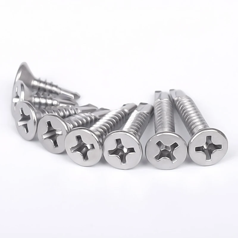Stainless Steel Countersunk Flat Head Cross Recessed Screws Self Drilling Screw Din7504P