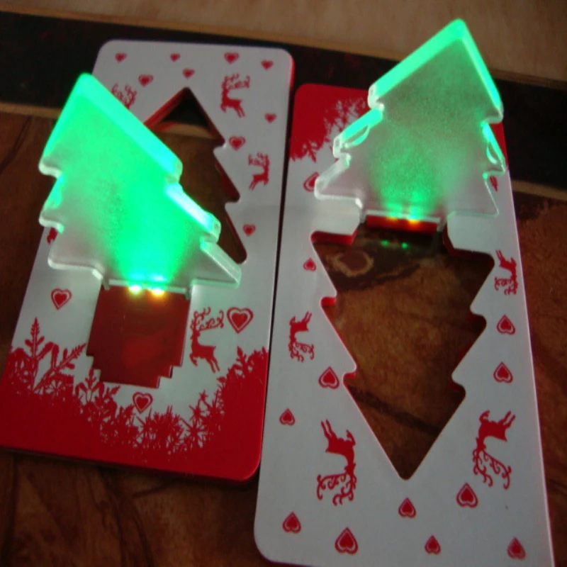 mini Fancy Lights Portable Pocket Credit Card Lamp Wallet Night Light Christmas Promotion Gift Foldable Lighting