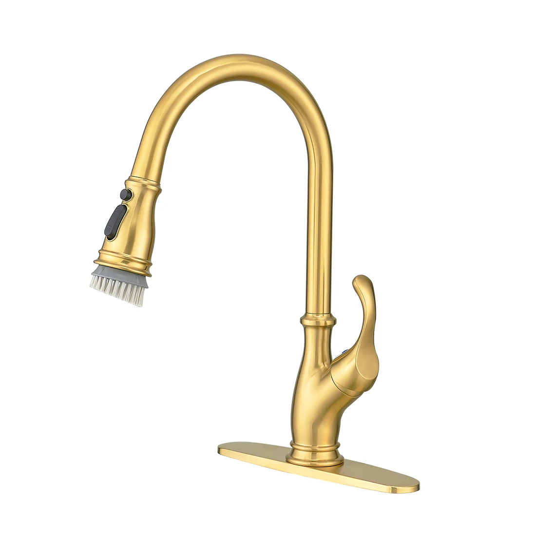 Commercial Multifunction Brass Touch Pull Down sprayer taps gold faucet kitchen with Wear Brush Head