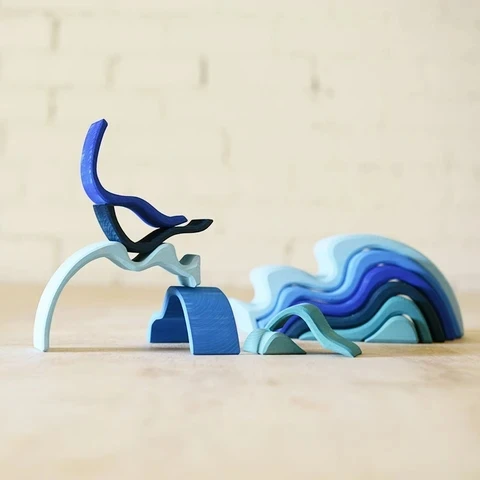 Wholesale Surf Shape Wooden Toys For Kids Educational Toys Blocks Rainbow Wooden For Kids Game