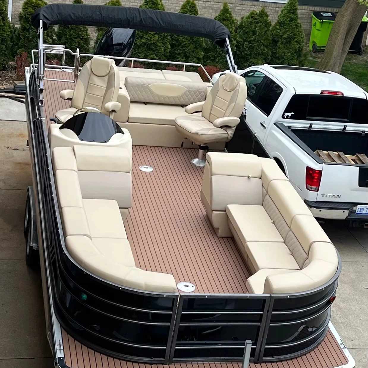 21FT 6.4M 12 Passenger Ship Aluminum Pontoon Boat for sale