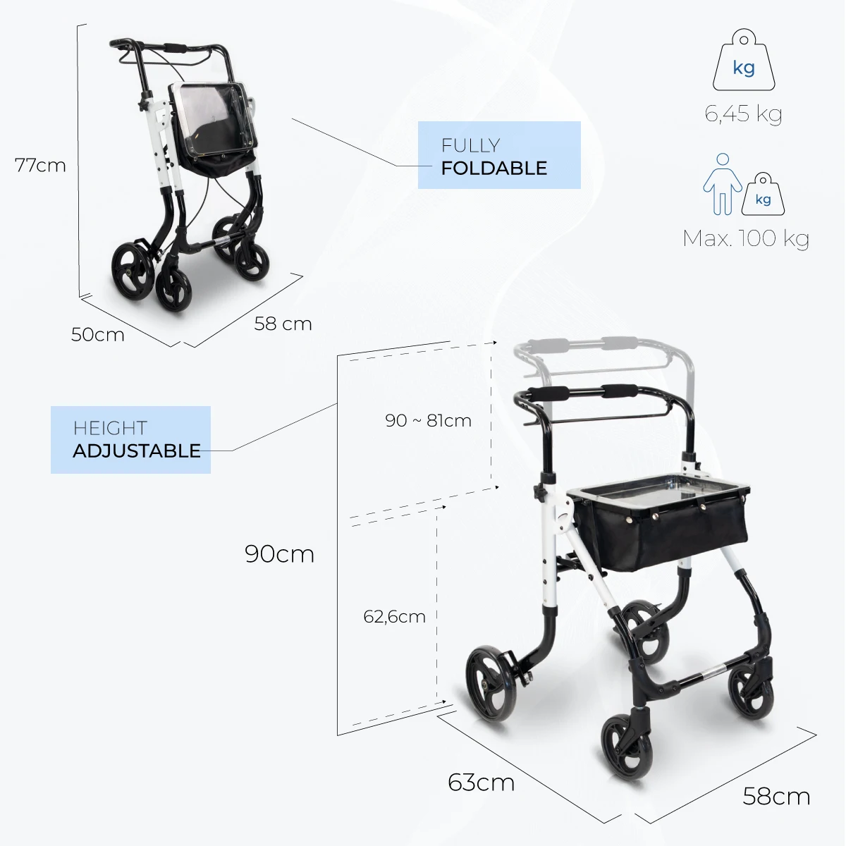 Hot Sale Mobiclinic Brand Comfortable And Safe Walkers For Wholesale Export