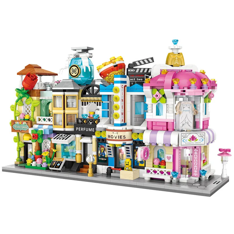 Mini Street view toys educational plastic building block