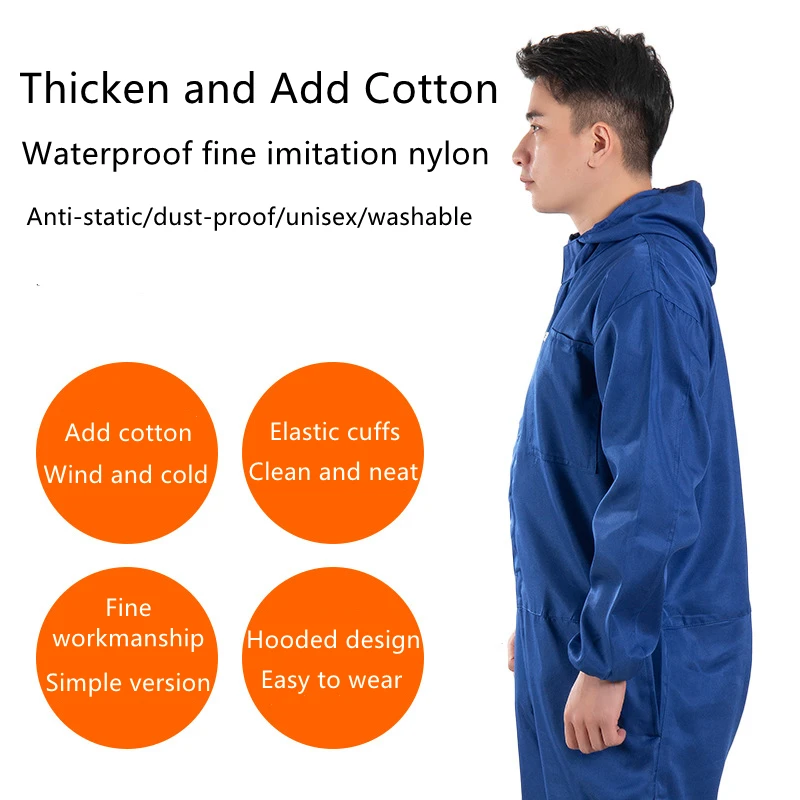 100% cotton one-piece cheap long sleeve worksuit safety reflective heated flame resistant coverall uniform