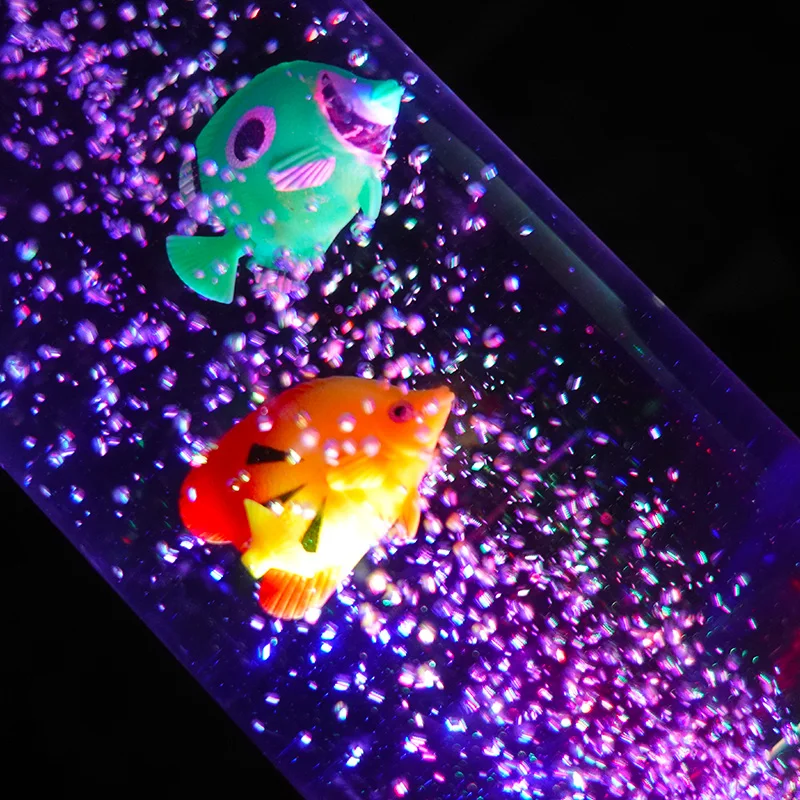 Christmas Novelty Sensory Mood Led USB Color Changing 31 Inch Bubble Tube Lamp Bubble Fish Lamp