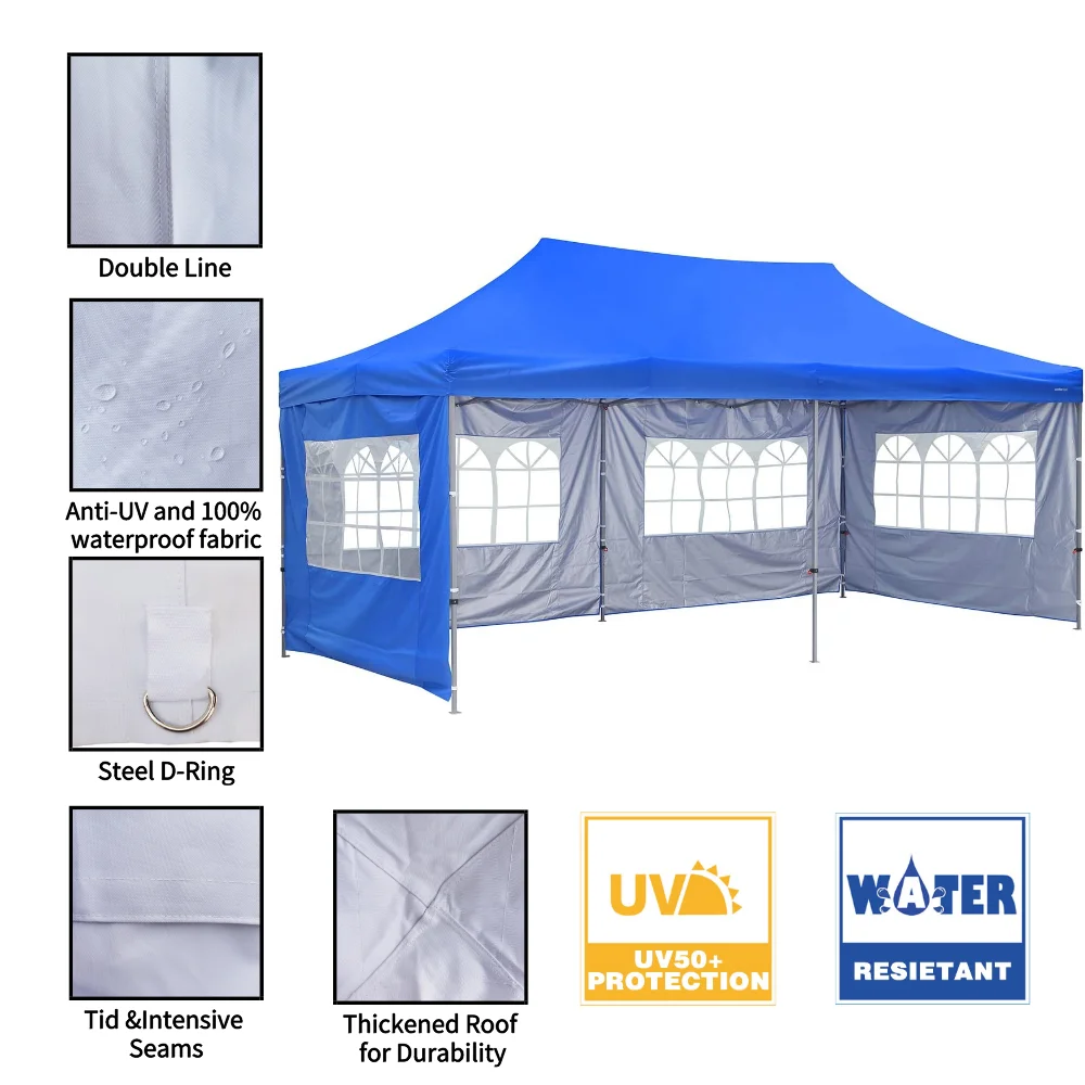 
Commercial trade Show Tent 10x20 Pop Up Canopy Tent Instant Shelter Canopies with side wall heavy duty canopy tent 
