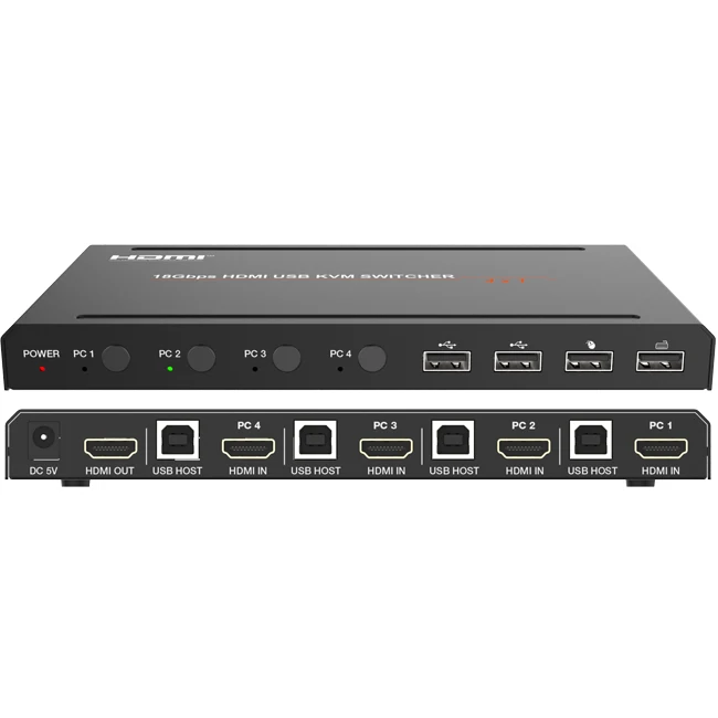 18 Гбит/с 4K 4 вход 1 выход KVM переключатель HDMI 2 0 экран мышь USB