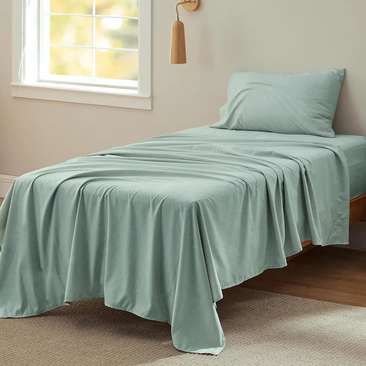 Luxury Cationic Dyed Bed Sheets Bedding Sheet Set and Pillowcases Breathable Sheet Set with Deep Pocket
