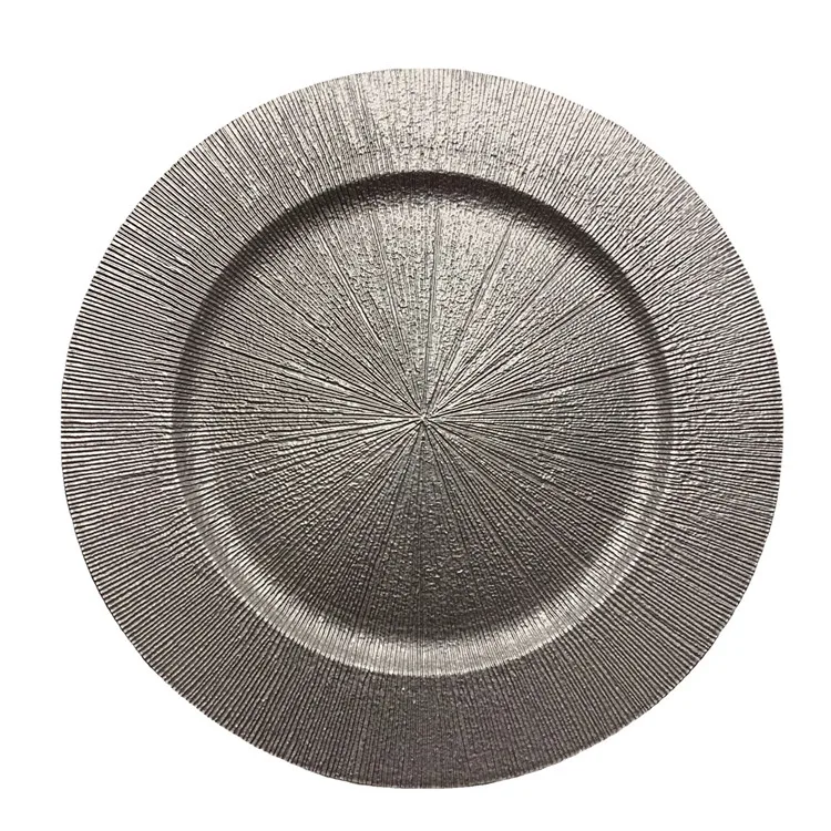 13 Inches Glitter Gold Plastic Reef Charger Plates For Dinner Plates Wedding Party Decoration