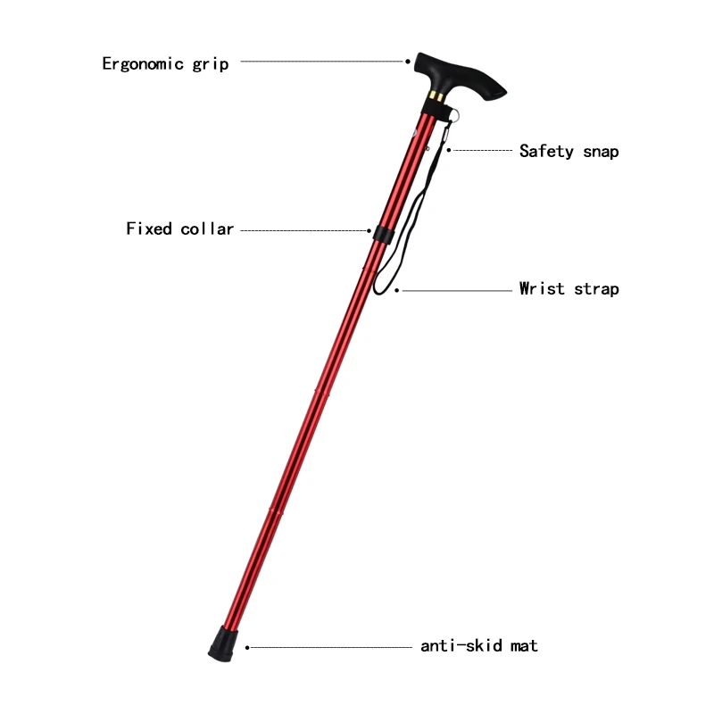 Super light adjustable walking aluminum stick for the elderly aluminum alloy telescopic cane
