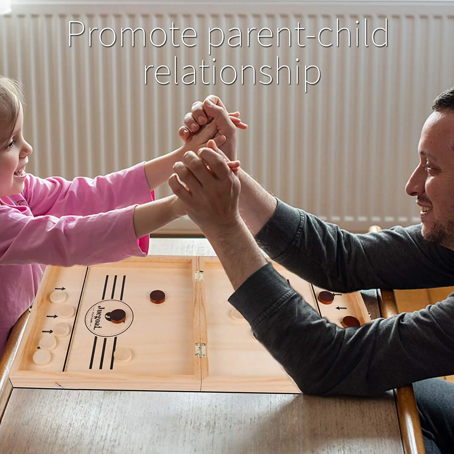 4-in-1 Wooden Fast Sling Puck Set Chess Checkers Tic Tac Toe Games  Folding Tabletop Chess Board Game Sets