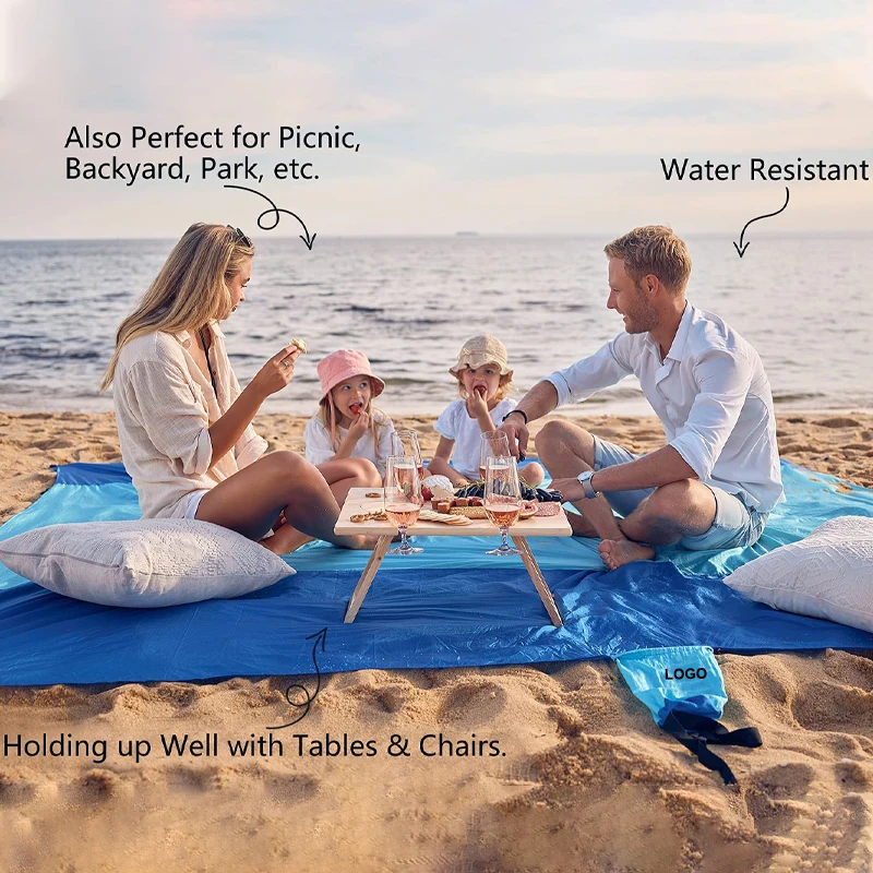Wholesale Picnic Blanket Custom Sand Proof Beach Camping Mat Waterproof Relaxed Lightweight