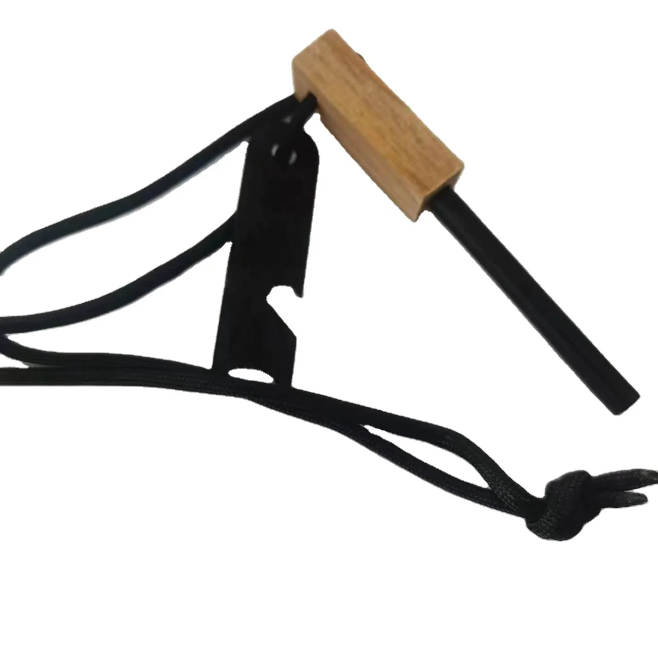 WHOLESALE CUSTOM EMERGENCY FLINTSTONE FIRE STEEL  MAGNESIUM LIGHTER FLINT WOOD HANDLE FIRE STARTER