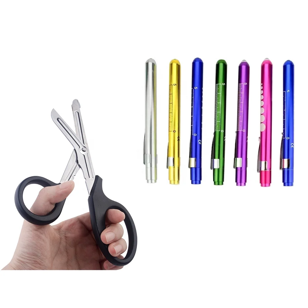 Home Family Health Care Hot Selling Combo Set Medical Penlight with Trauma Shear