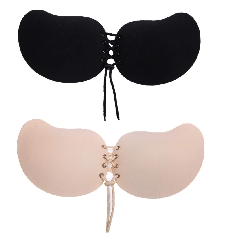 Hot Selling reusable Mango string style butterfly Backless strapless sticky invisible silicone lift push up self adhesive bra