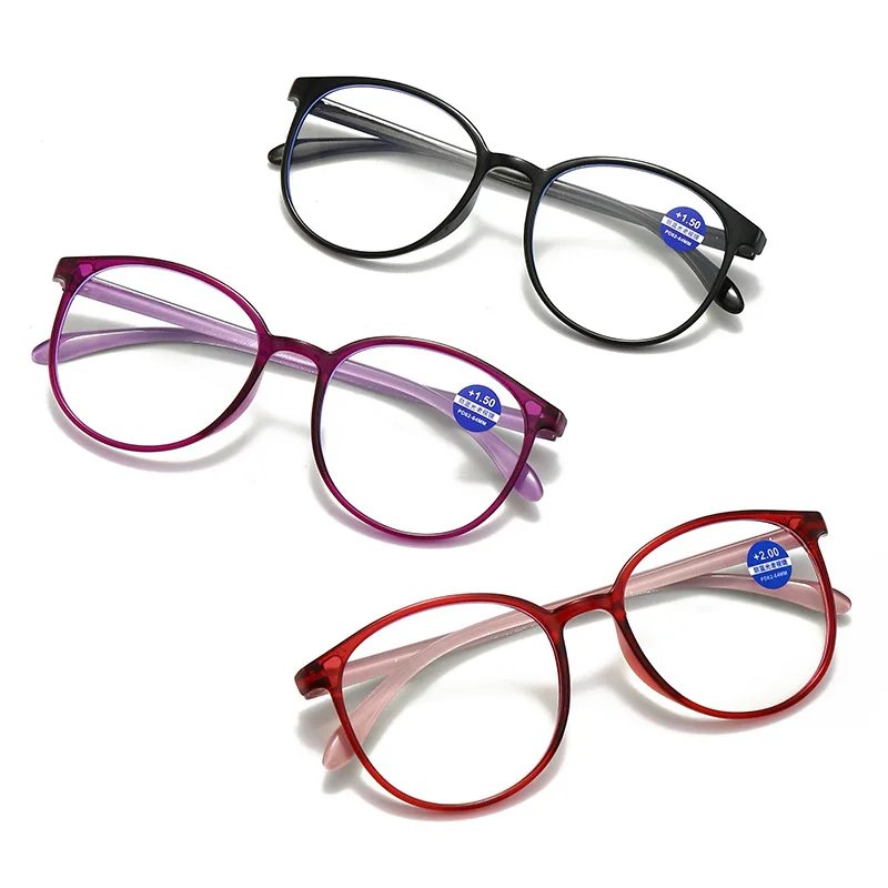 2023 New Round Frame Presbyopia Antifatigue Anti Blue Light Reading Glasses for Men and Women