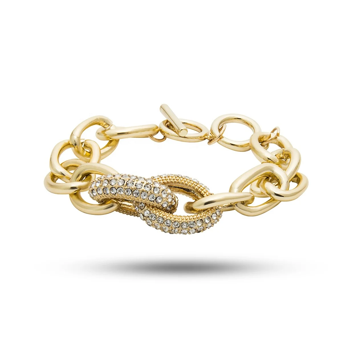 
2020 New 925 Sterling Silver 14K Gold Plated Cubic Zirconia Hiphop Chain Bracelet for Men and Women 