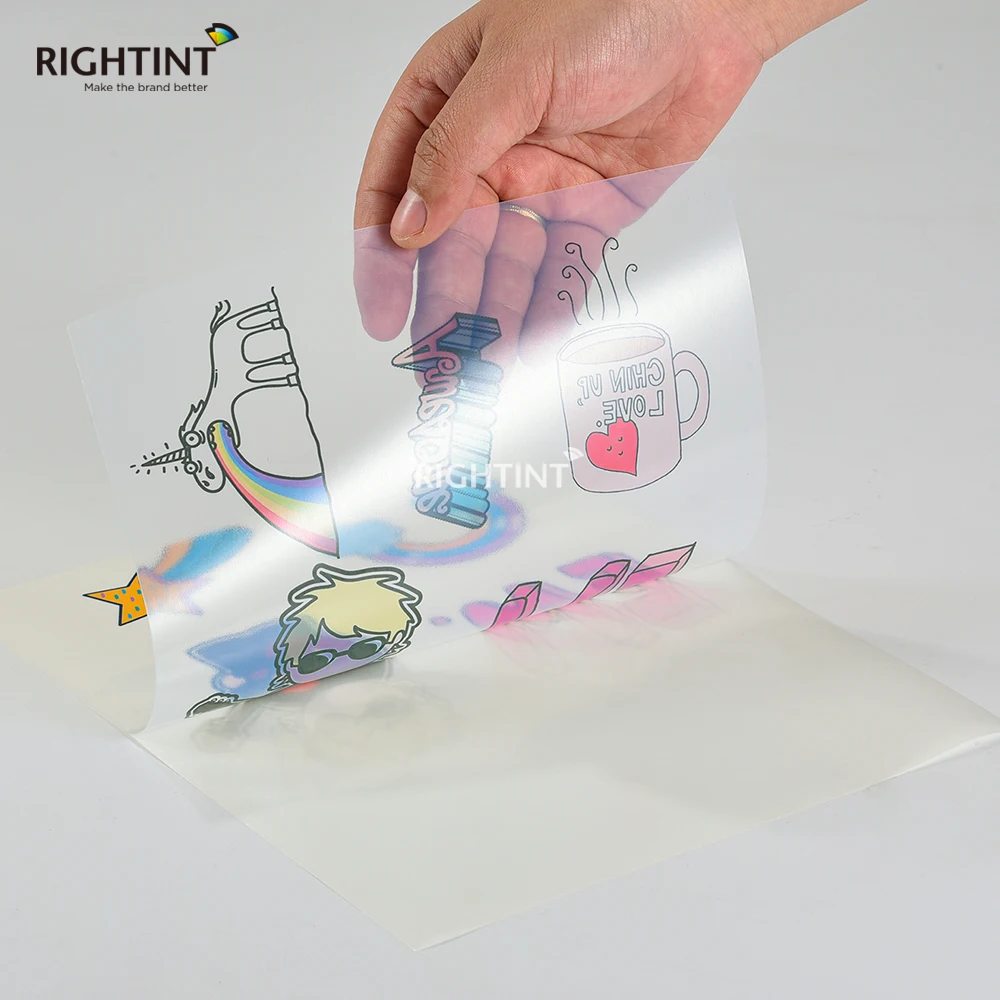 Waterproof PET Translucent A4 Size Vinyl Sticker Paper Transparent Printable Vinyl Custom Stickers Clear Adhesive Sticker