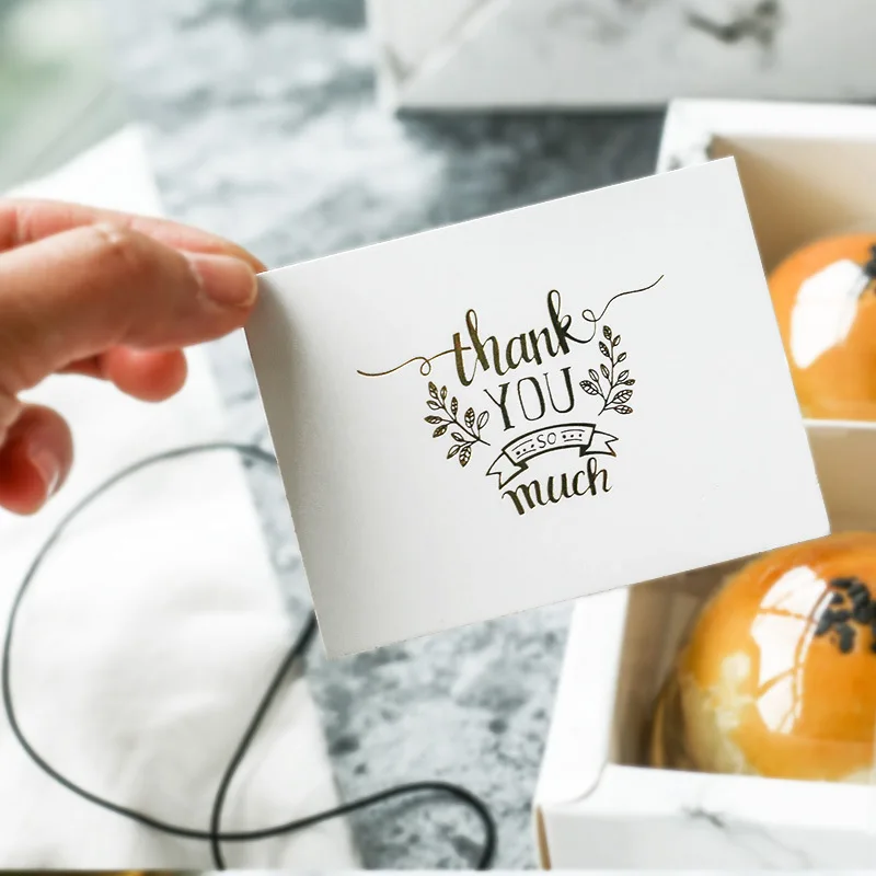 Customized Thank You Card Full Color Printed Printing Greeting Card Paper Gold Foil logo Embossing logo