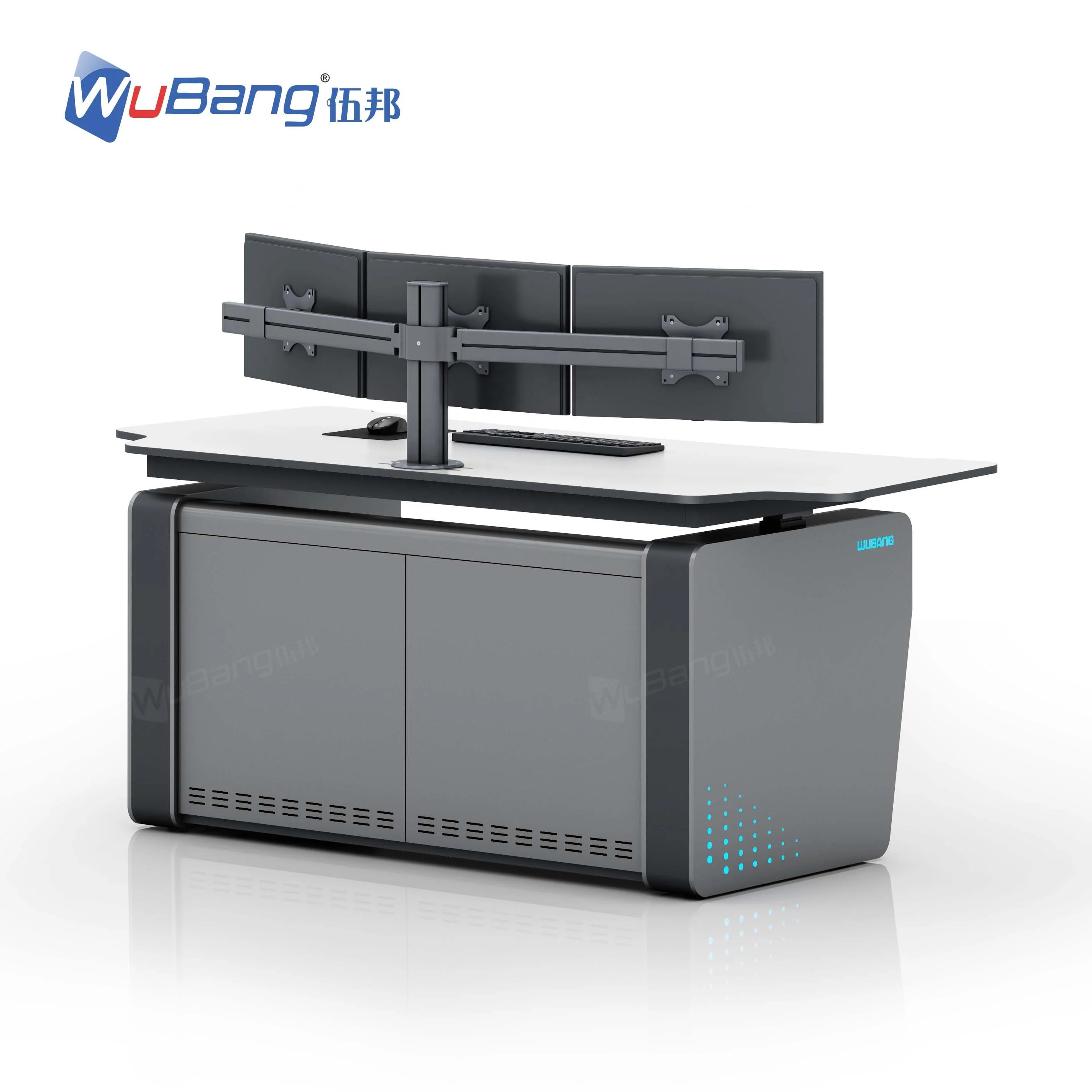 Ergonomic Design Emergency Monitoring Console Table Command Centre Security Control Room Lift Up Desk Console