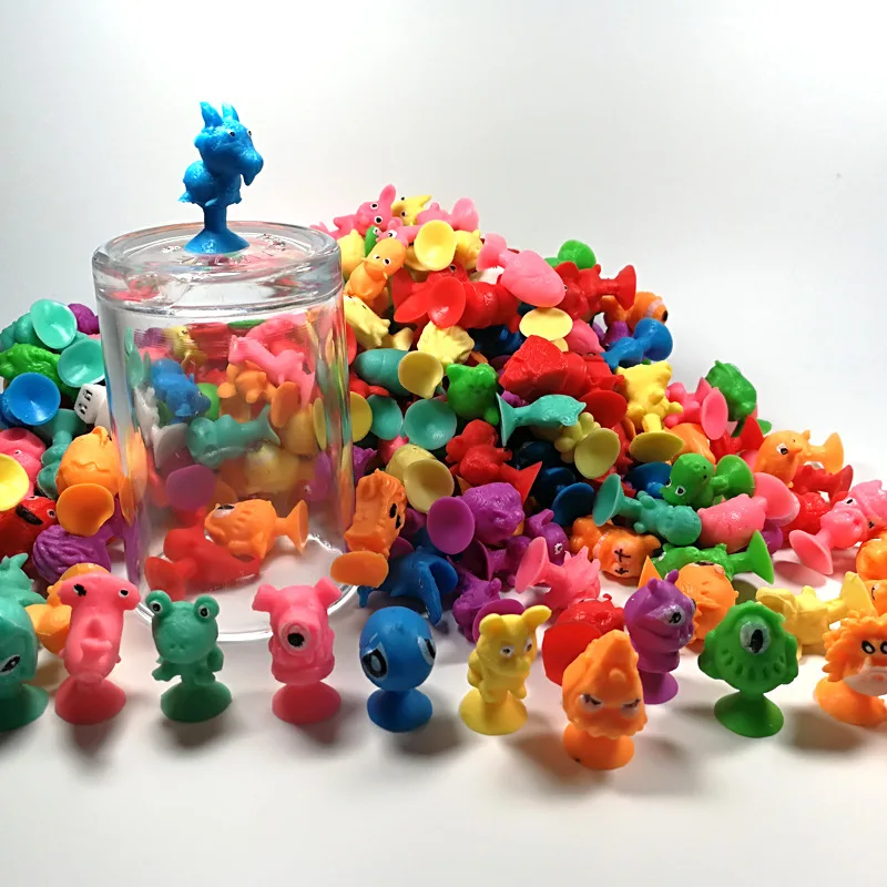 Mini Plastic Capsule Toys Doll Character Animal Suction Crazy Critter Figure Toys