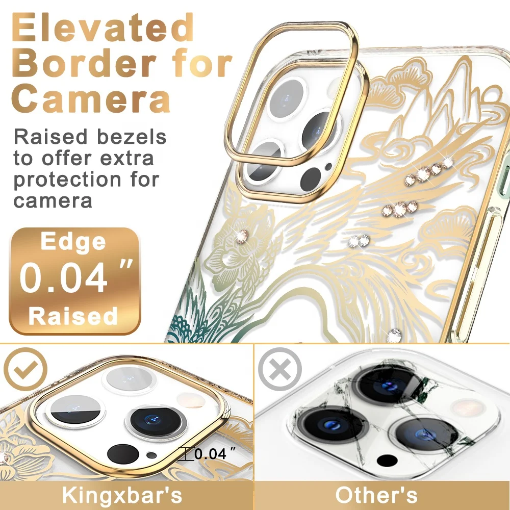 Chinese Culture Feature Design Phoenix Luxury Full Cover Pc Shockproof Mobile Phone Protective Case For IPhone 13 Pro Max