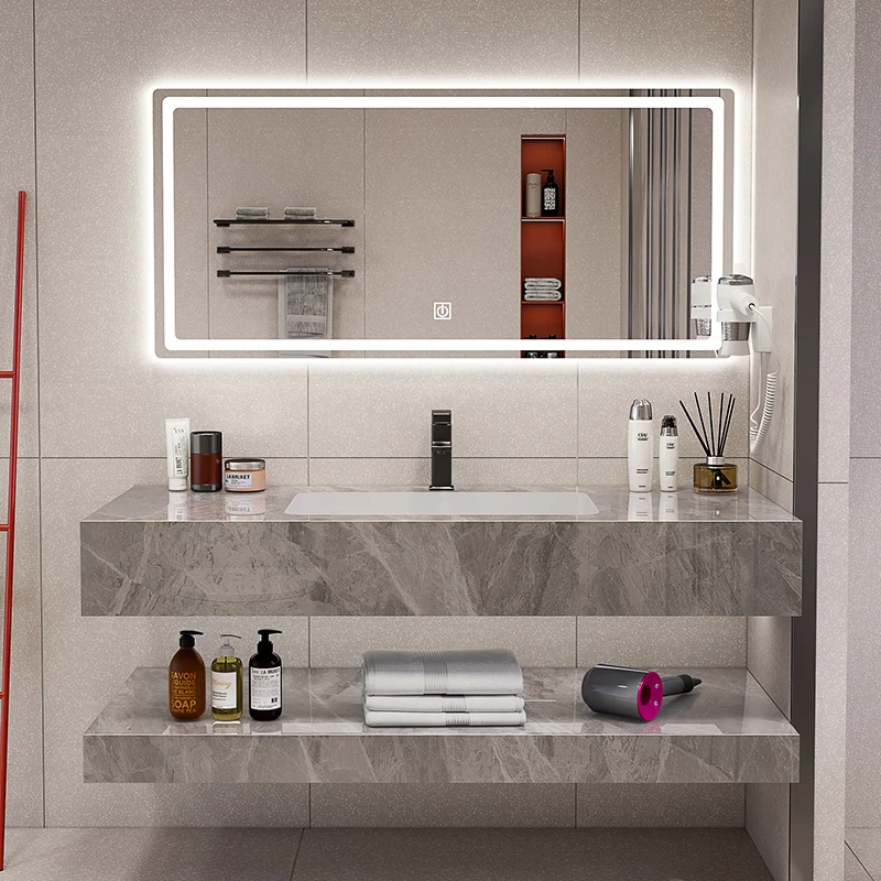 modern Design Bathroom mirror Cabinet with led light 30 inches  wc sink furniture vanity and ceramic basin