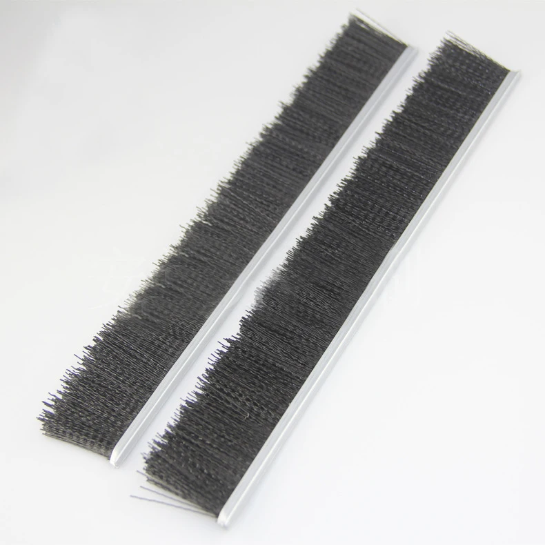 
Customized Strip brush by Aluminum stents Mechanical seal industrial strip brush Door seal Nylon strip brush 