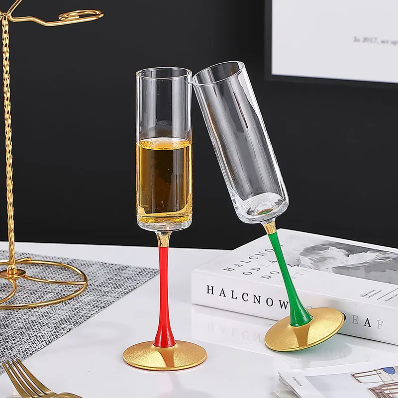 Luxury Gbolet Colorful Handle Crystal Cups Champagne Crystal Glass Wholesale Crystal Cups Glass Cup