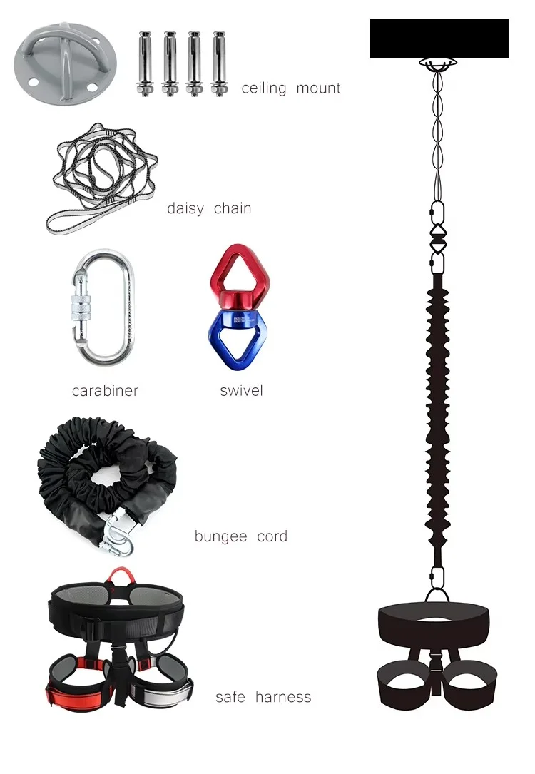 50kg 80kg-110kg 150 pounds 200 pounds aerial bungee jumping equipment full set bungee cord dance fitness bands resistance