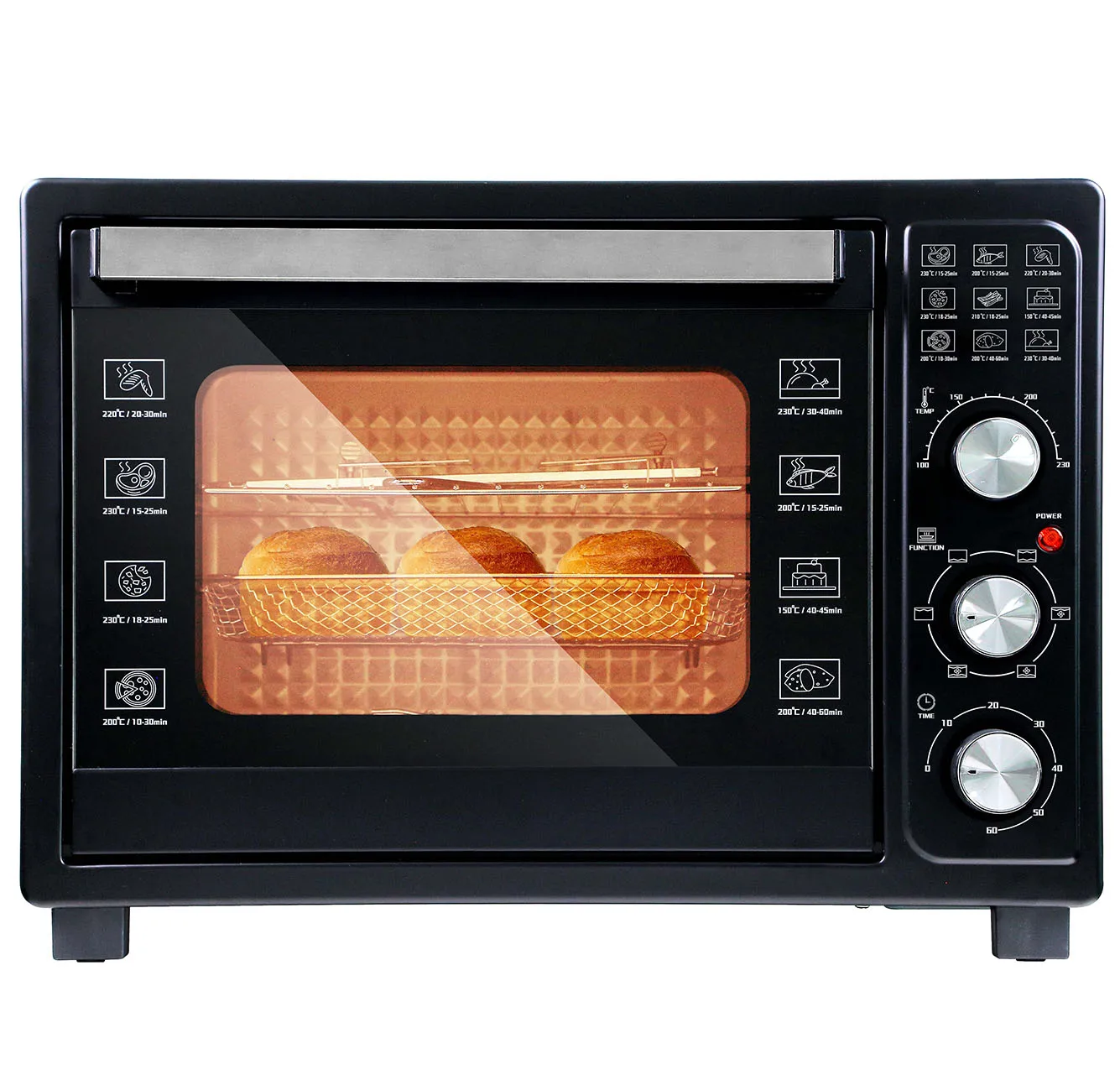 2022 new design 38L electric oven can combine with air fryer oven with CE, GS, LFGB, RoHS certificate for Europe