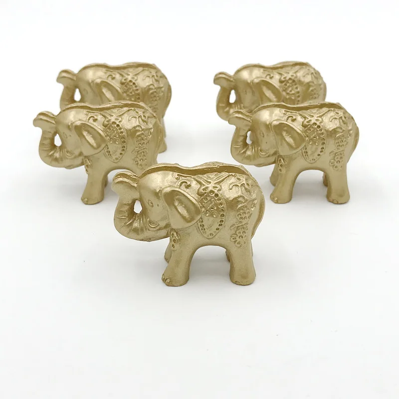 Wholesales Lucky Gold Elephant Place Card Holders Name Photo Holder Wedding Baby Party Table Decoration Favors Drop Shipping