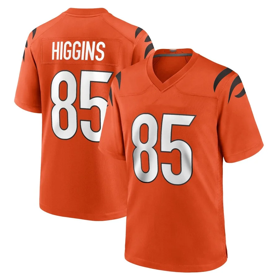 
Cheap Wholesale Cincinnati Tee Higgins 85 NF l Bengal s American Football Jersey Top Quality Shirts Clothing Wear 