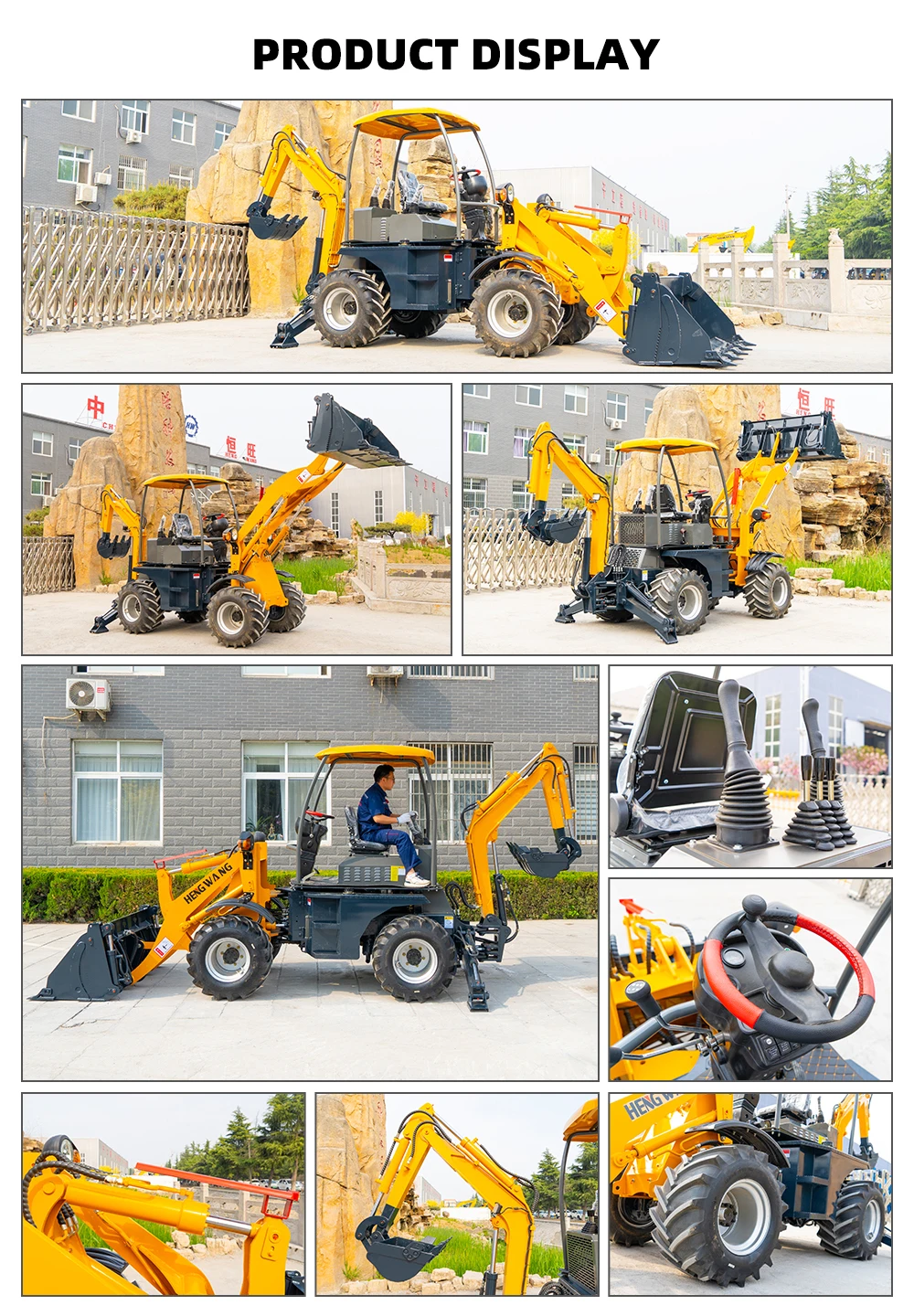 New Diesel Large Mini Retroexcavadora Farm Tractor digger Backhoe Excavator Loader 4x4 Backhoe