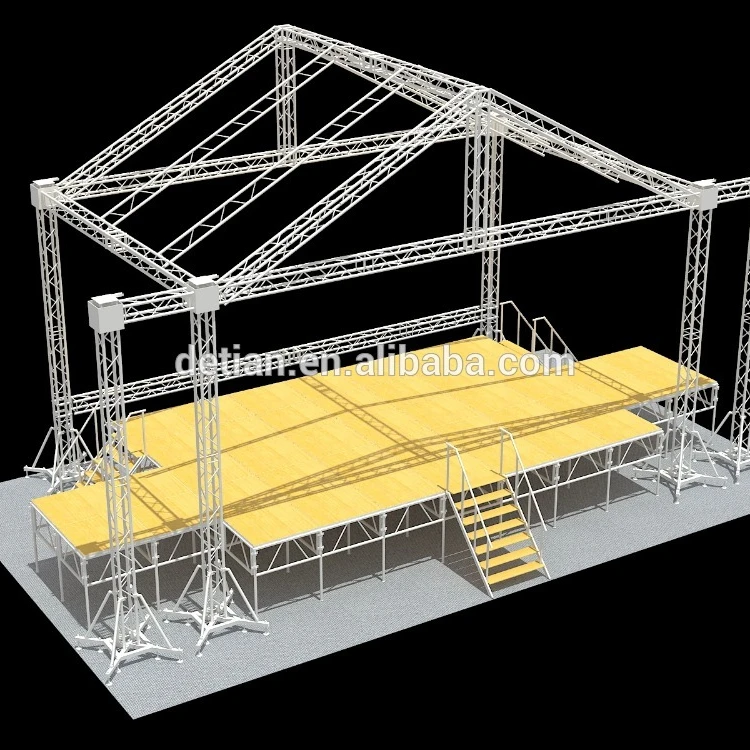 China Detian Manufacture , high quality Aluminum truss stage system , floor truss for trade show