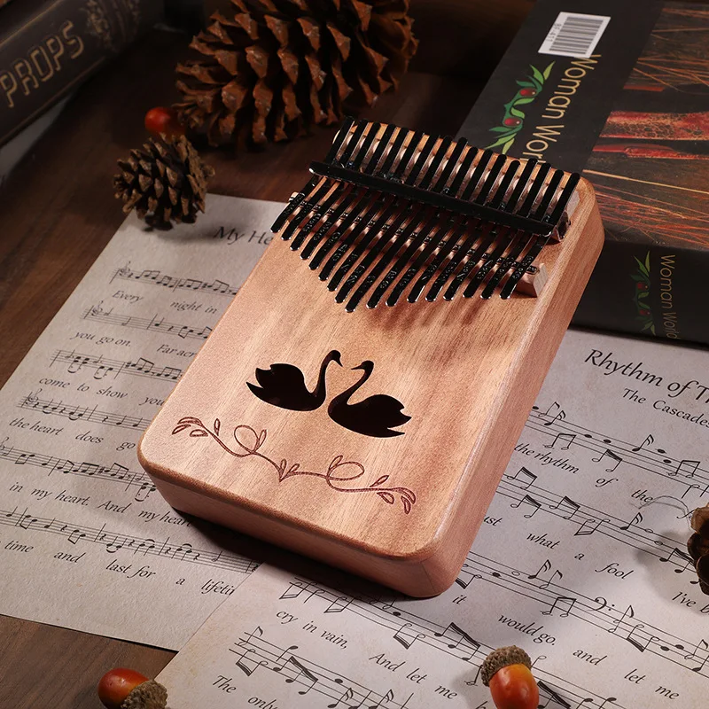 Твердая древесина Одиночная доска палец большой пианино Kalimba Игрушка музыкальный инструмент 17 клавиш для