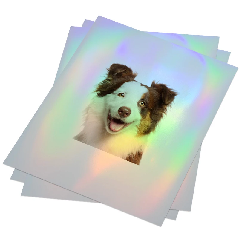 Wholesale A4 Waterproof Quick-Drying Laser Adhesive Clear Broken Glass Pattern Vinyl Sticker Inkjet Adhesive Printing Paper